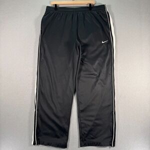 Nike‎ Basketball Sweatpants Mens XL Black Stripe Straight Leg Baggy Retro Sports